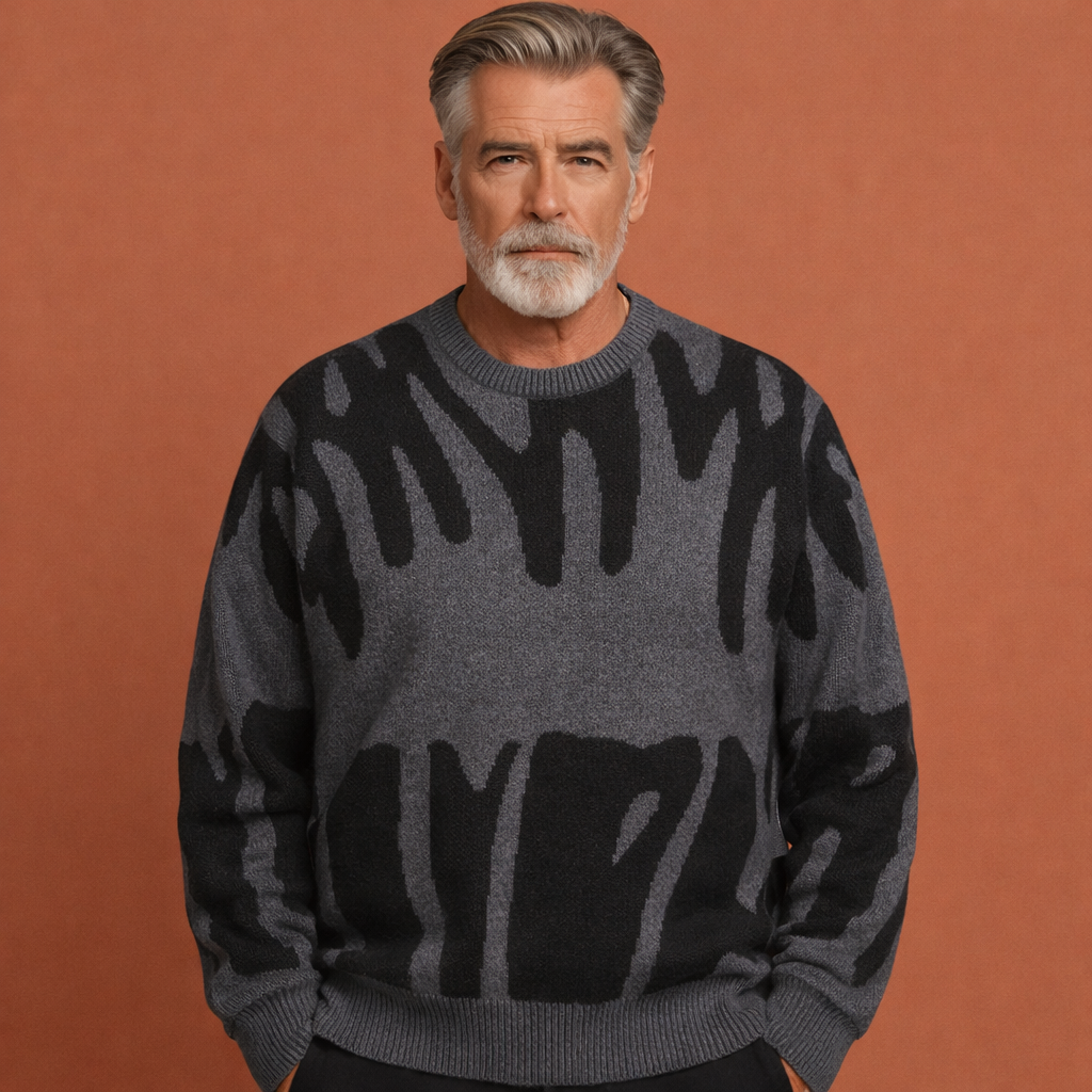 Oversized sweater with a comfortable fit for men | Clay
