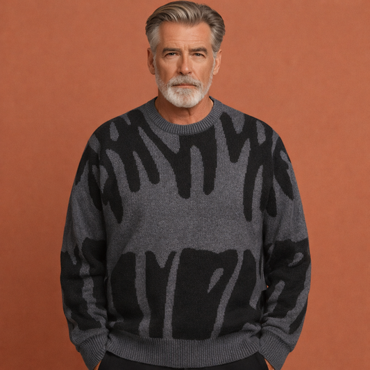 Oversized sweater with a comfortable fit for men | Clay