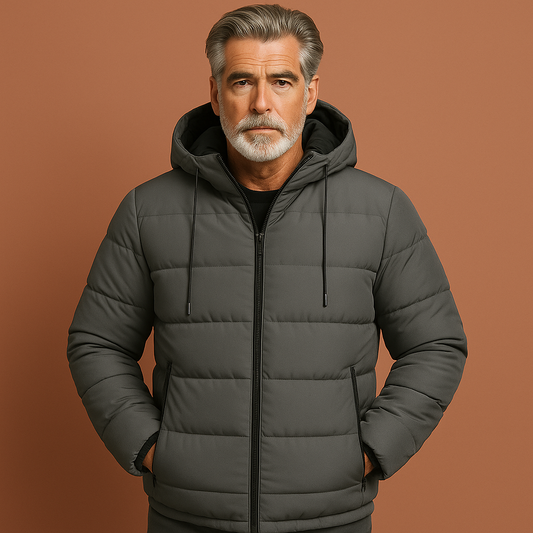 Warm Sherpa-lined winter jacket with hood for men | Jerome