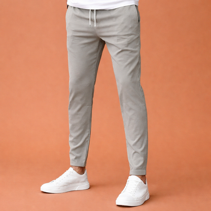 Slim-fit men's trousers with elastic waistband and drawstring for men | Maurits