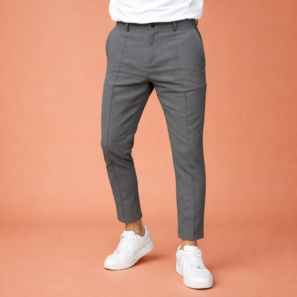 Slim-fit men's trousers with ankle length and front seam | Thomas
