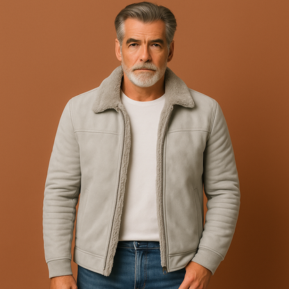 Stylish Leather Winter Coat for Men | Hessel