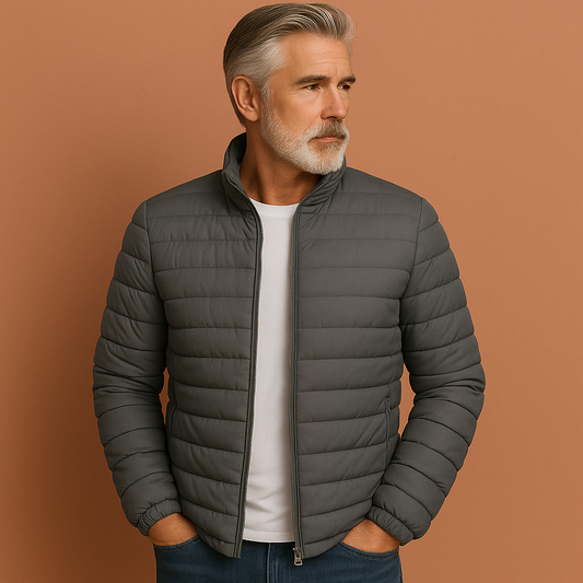 Stylish Mid-Season Jacket with Stand-Up Collar for Men | Wouter