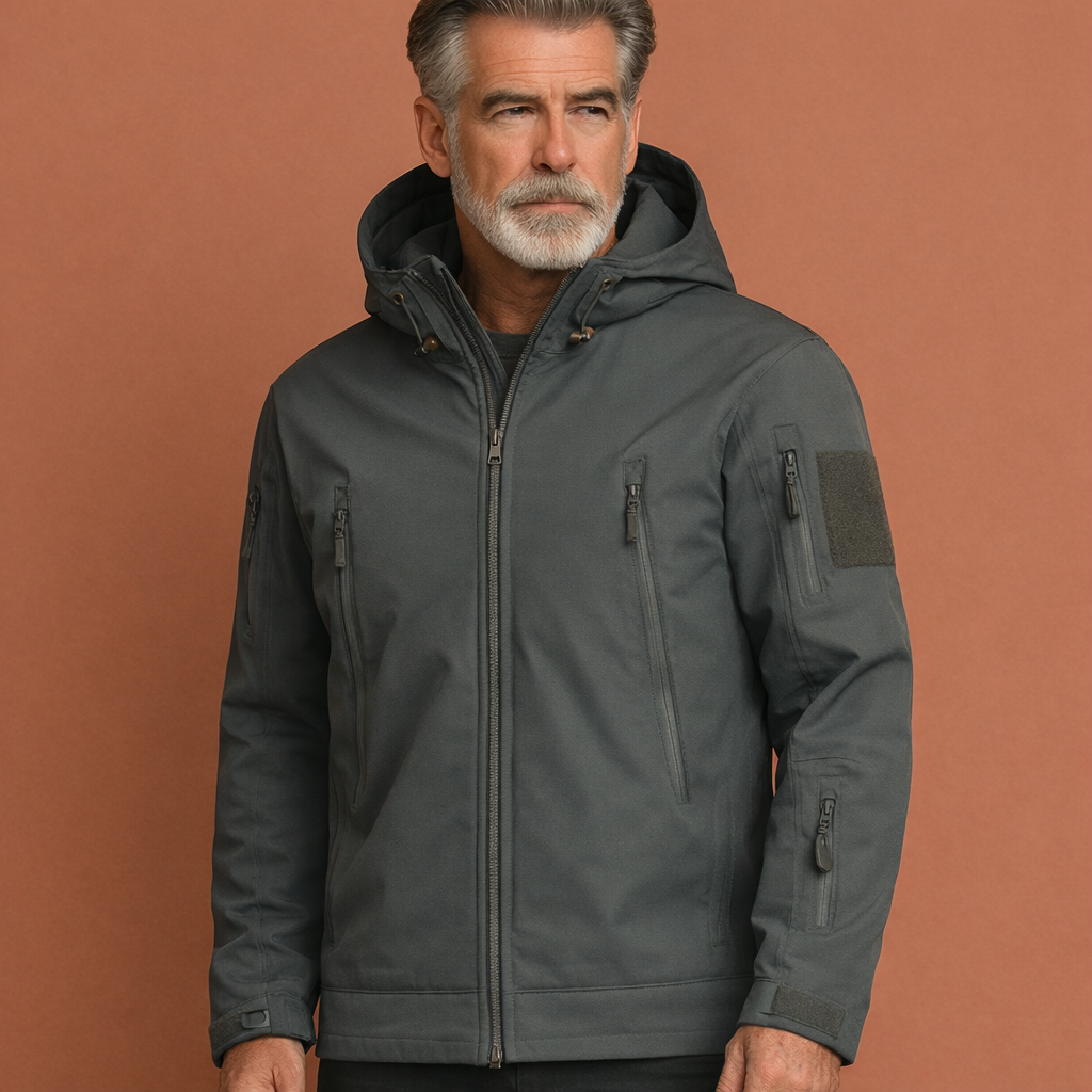 Tactical jacket with adjustable hood for men | Jurre