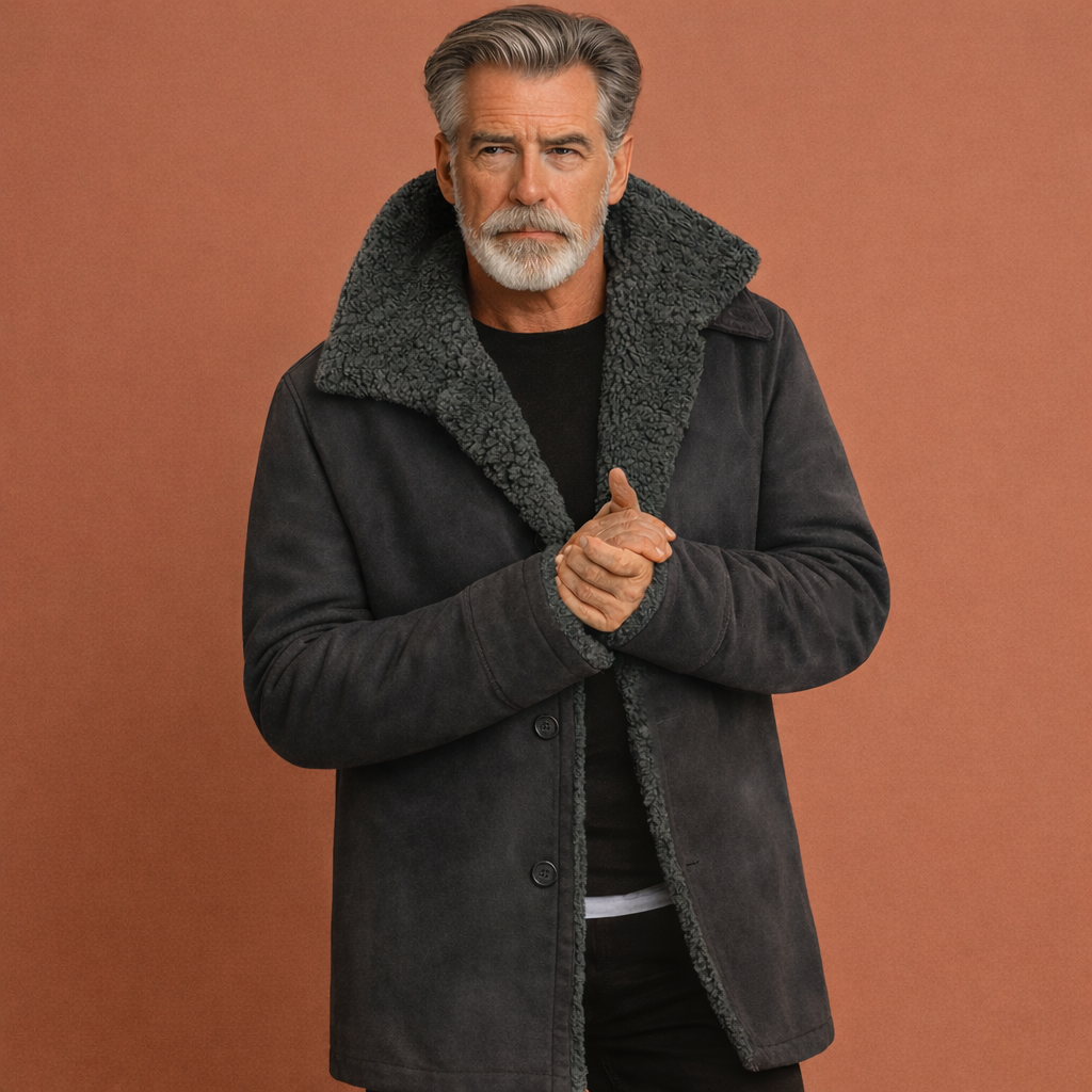 Warm winter jacket for men with wide collar | Hubert