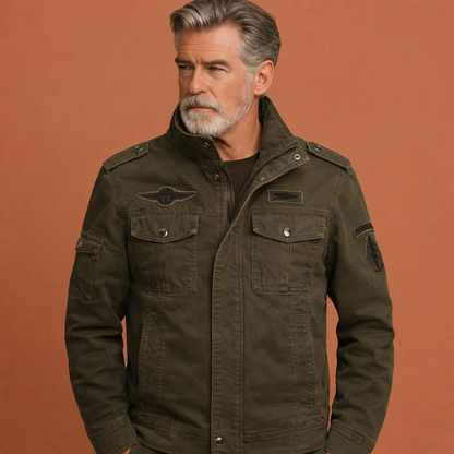 Bomber jacket with stand-up collar and multiple pockets for men | IJsbrand