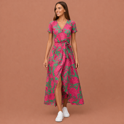 Summer maxi dress with floral print for women | Lieke-Marie