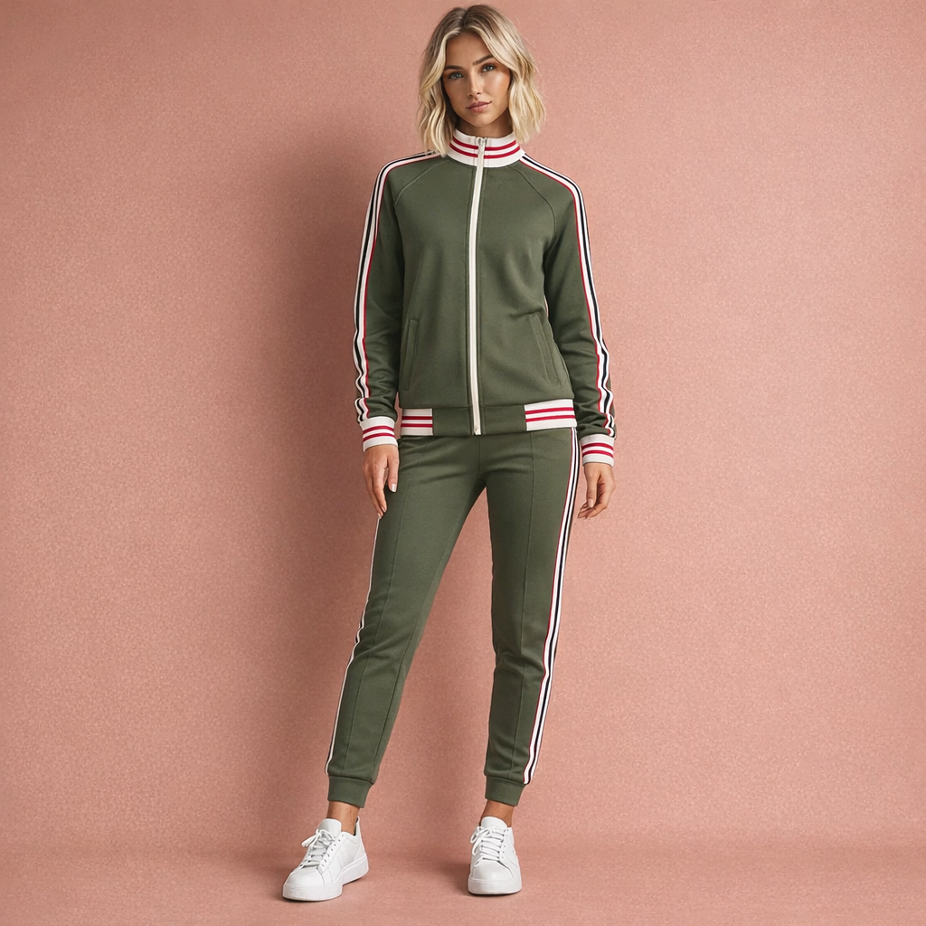 Striped sporty tracksuit for women | Bianca