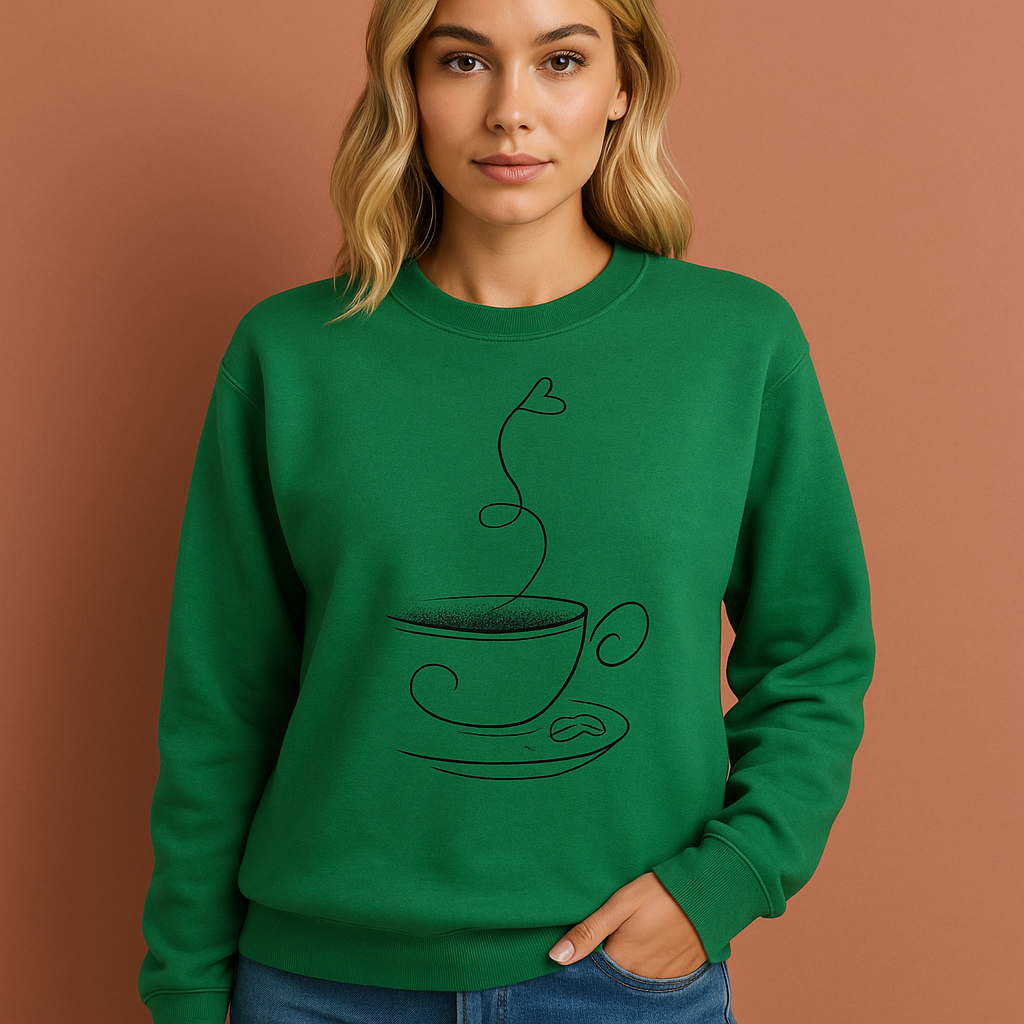 Graphic Sweatshirt with Coffee Motif for Women | Heidi