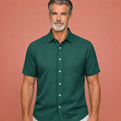 Summer shirt with subtle vertical stripe pattern for men | Daan