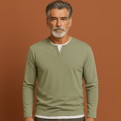 Casual longsleeve with V-neck for men | Coen