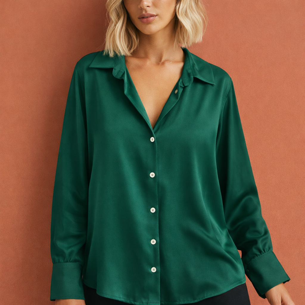 Satin-like Elegant Blouse with Loose Fit for Women | Marit