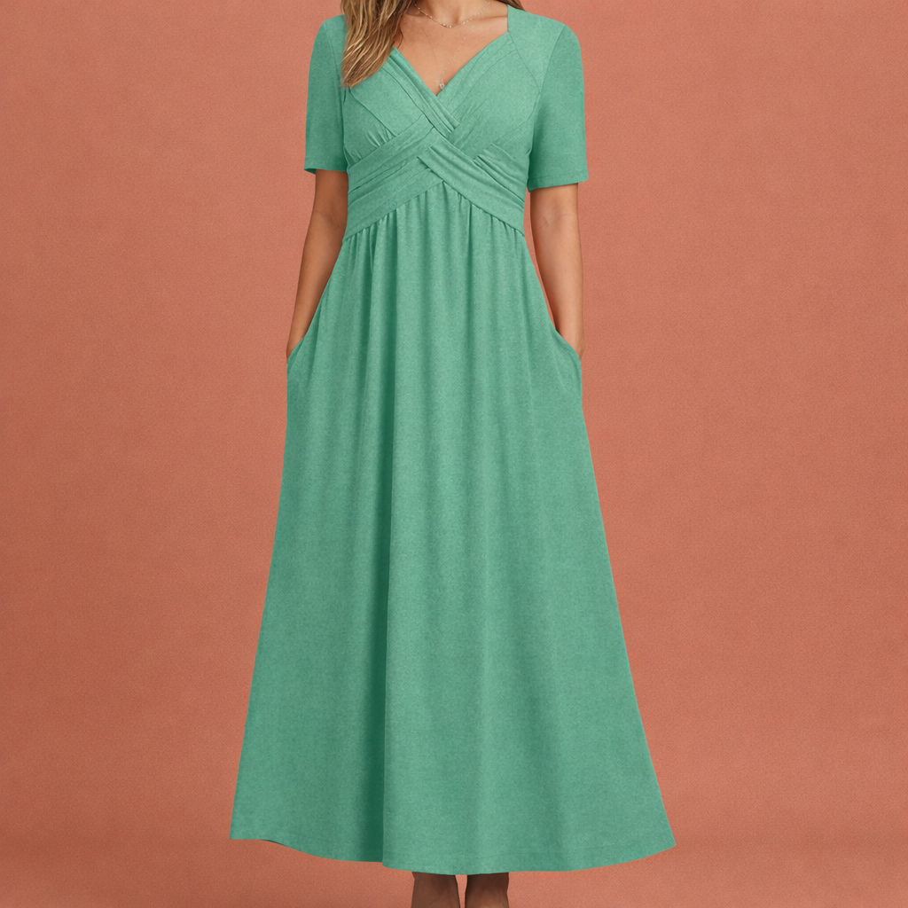 Maxi Summer Dress with V-Neck for Women | Aurea