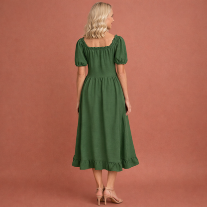 Dress with Puff Sleeves and Ruffles for Women | Annabel