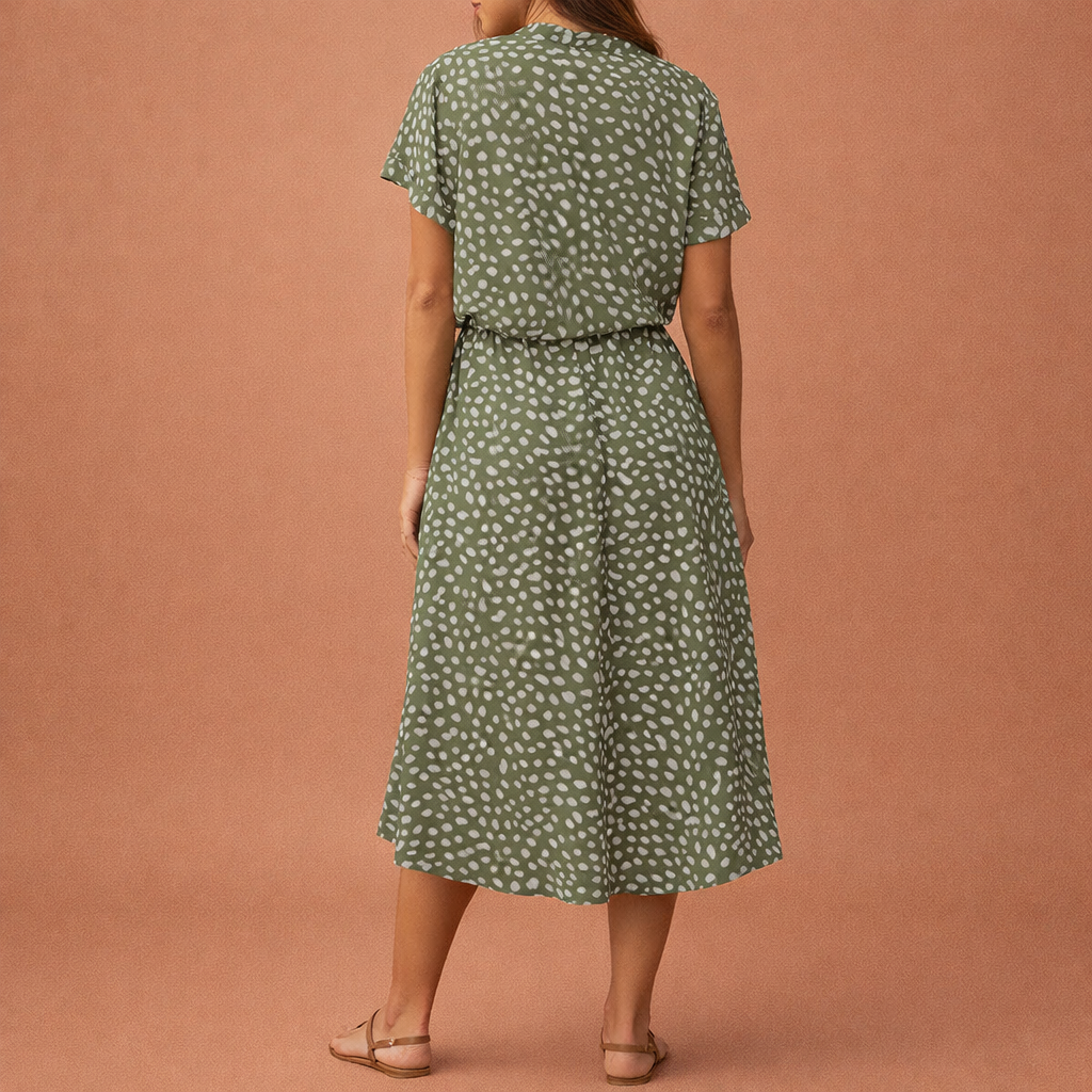 Midi summer dress with print for women | Selena