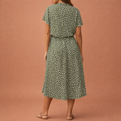 Midi summer dress with print for women | Selena