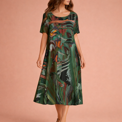 Midi casual summer dress for women with elegant fit | Mara