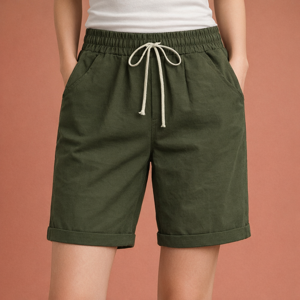 Comfortable women's summer shorts with elastic waistband | Ylina