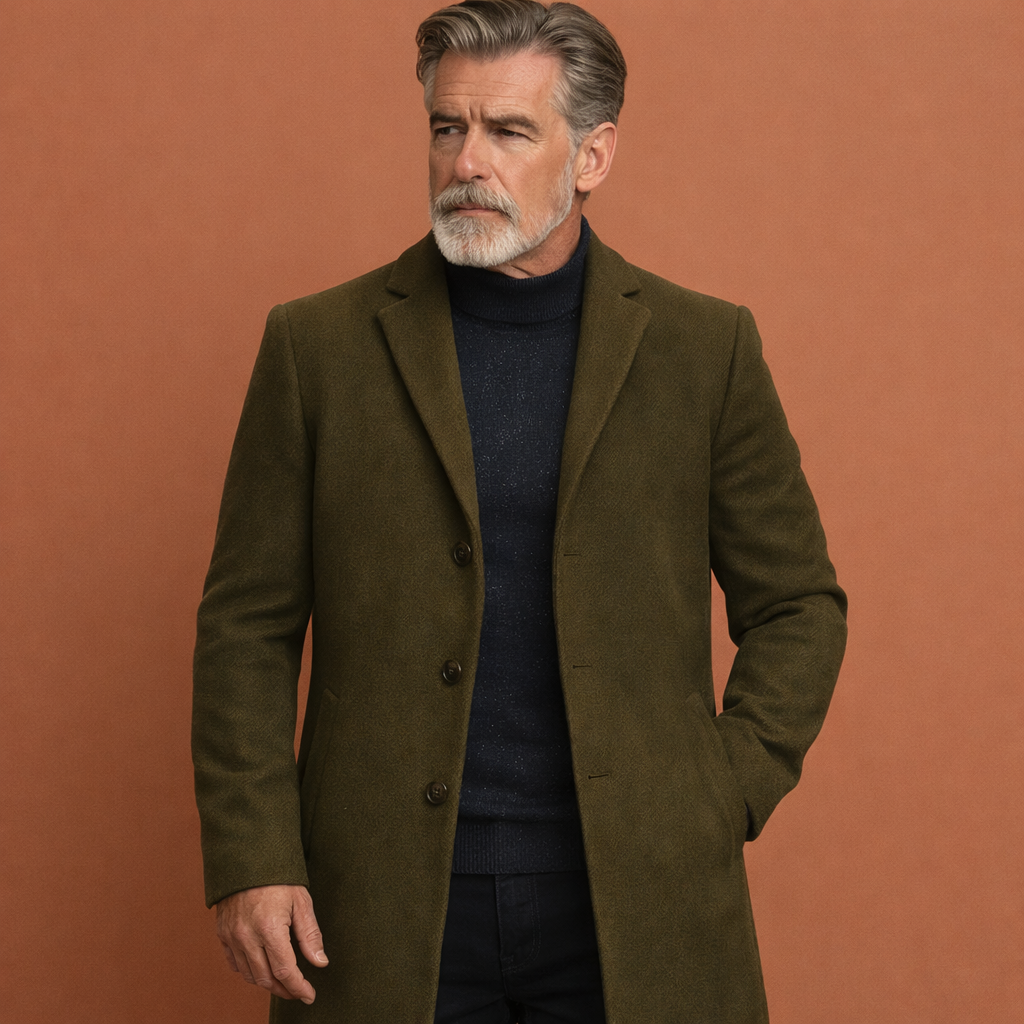 Elegant mid-length coat with a classic look for men | Gregoor