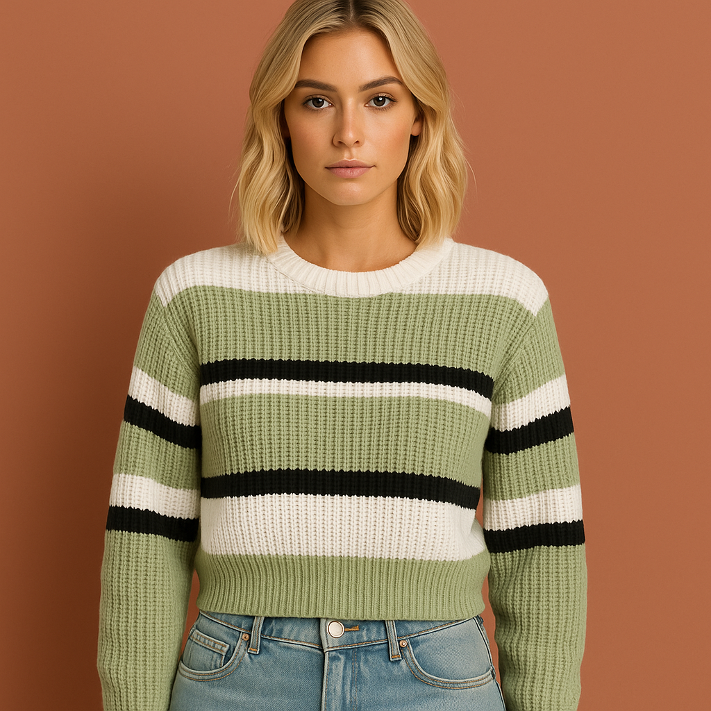 Striped sweater with a comfortable fit for women | Bo