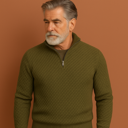 Modern half zip knitted sweater for men | Brett