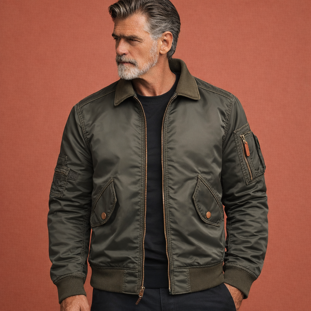 Bomber jackets with shirt collar and flap pockets for men | Ivo
