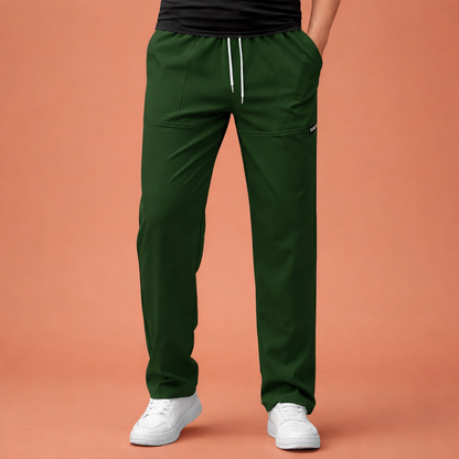 Straight men's trousers with elastic waist and drawstring for everyday comfort | Jelle