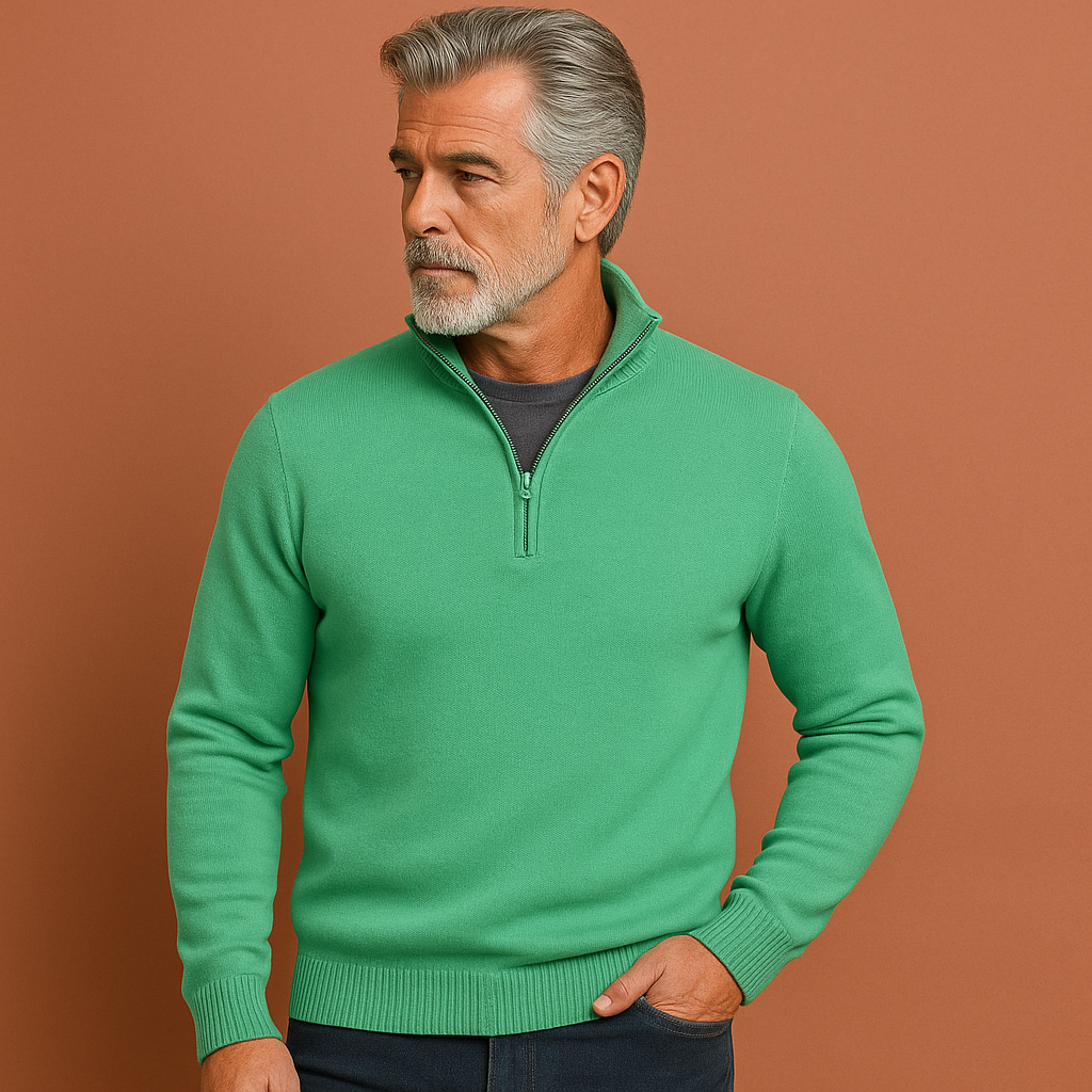 Comfortable men's sweater with quarter zip | Mark