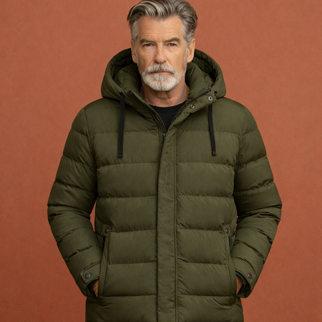 Hooded jacket with front zipper for men | Hilbert