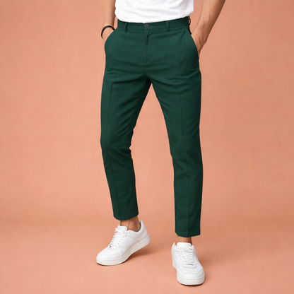 Slim-fit men's trousers with ankle length and front seam | Thomas
