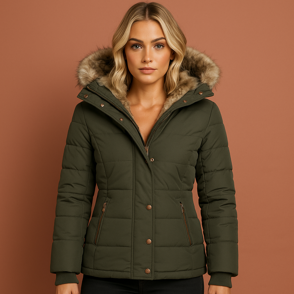 Warm lined winter coat with plush lining for women | Risa