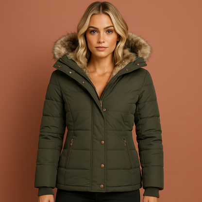 Warm lined winter coat with plush lining for women | Risa