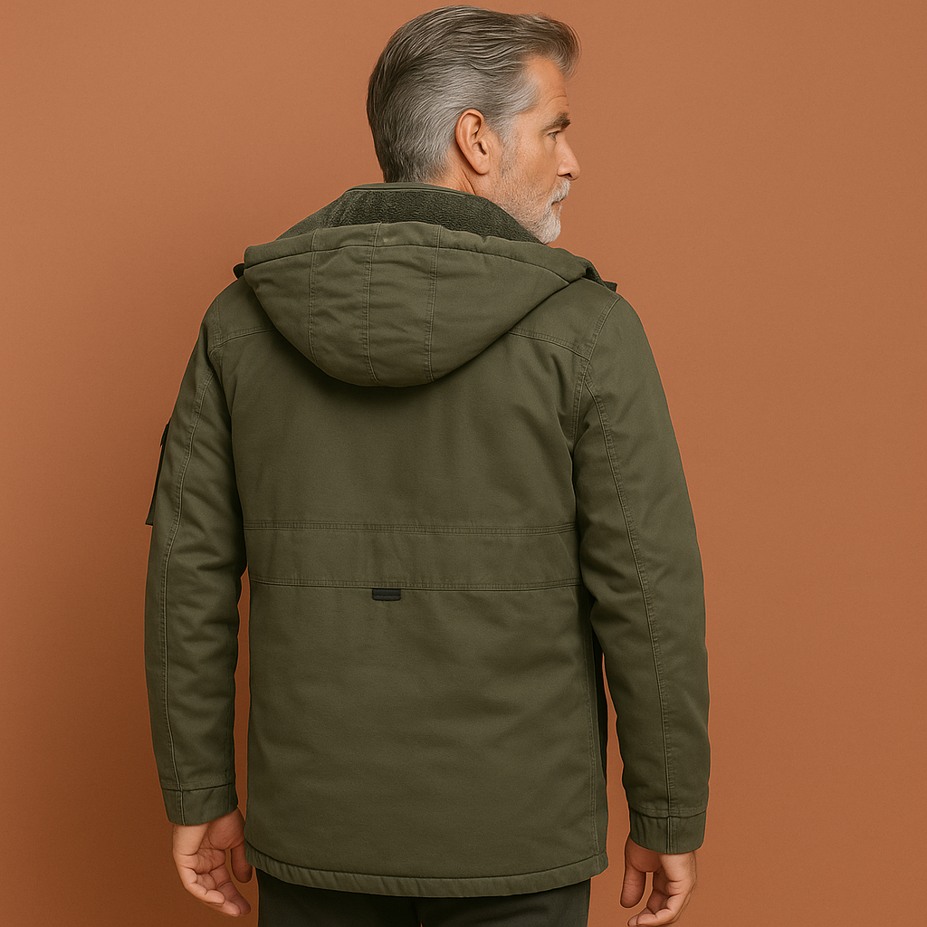 Warm winter coat with fur lining and hood for men | Jim