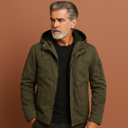 Warm winter coat with fur lining and hood for men | Jim