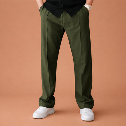 Wide men's trousers with adjustable waist and straight legs for men | Dirk
