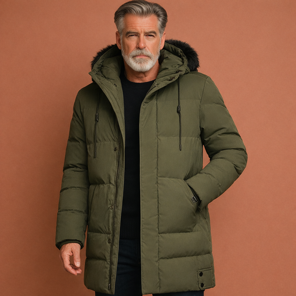 Warm winter coat with hood for men for daily use | Antoni