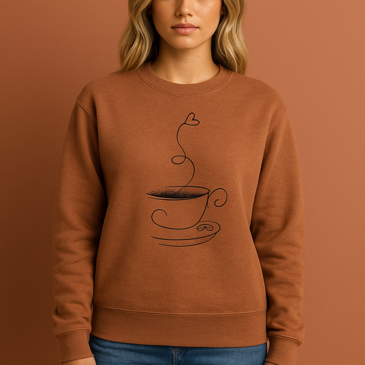 Graphic Sweatshirt with Coffee Motif for Women | Heidi
