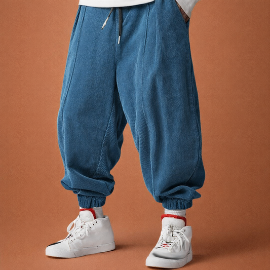 Corduroy Jogger Pants with Loose Fit for Men | Bastien