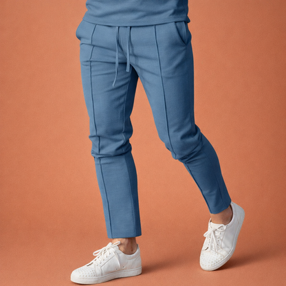 Casual men's pants with elastic waist and straight legs | Martijn
