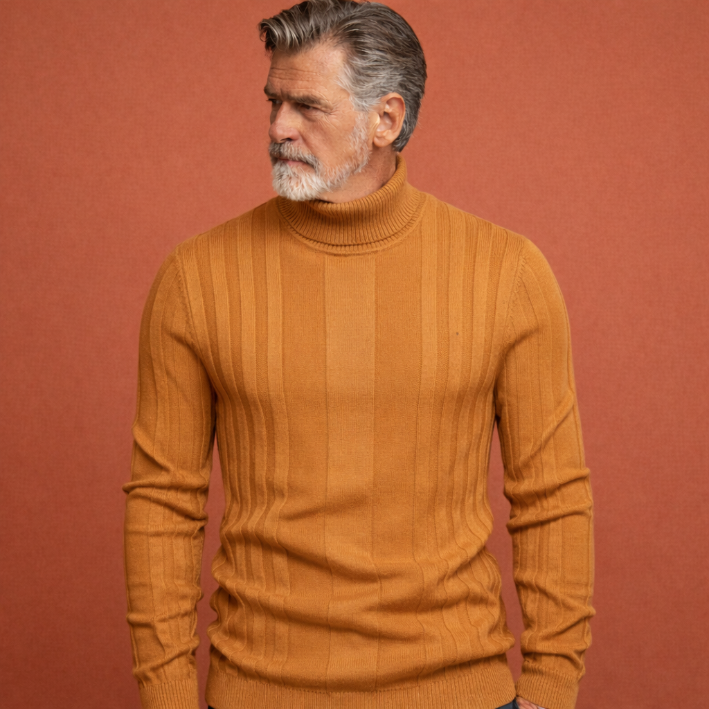 Warm turtleneck sweater with a comfortable fit for men | Davion