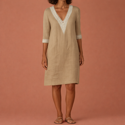 Linen Midi Summer Dress for Women with Airy Fit | Lena