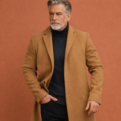 Elegant mid-length coat with a classic look for men | Gregoor