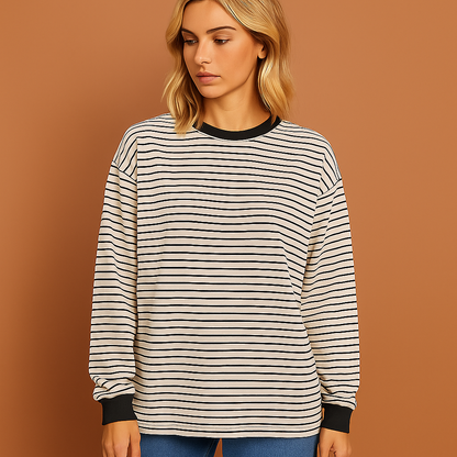 Striped sweater with a casual fit for women | Jasmine