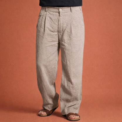 High-waisted wide-leg men's trousers with straight legs and pockets | Arno