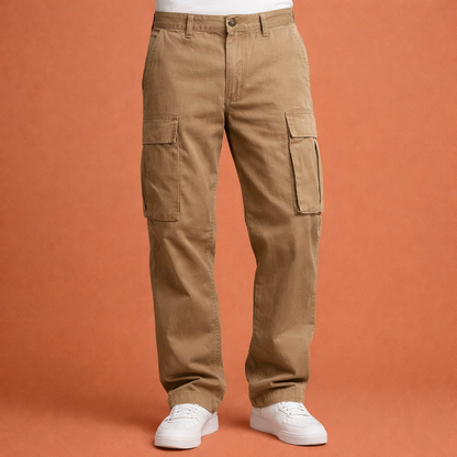 Straight-fit cargo pants with multiple pockets for men | Hendrik-Jan
