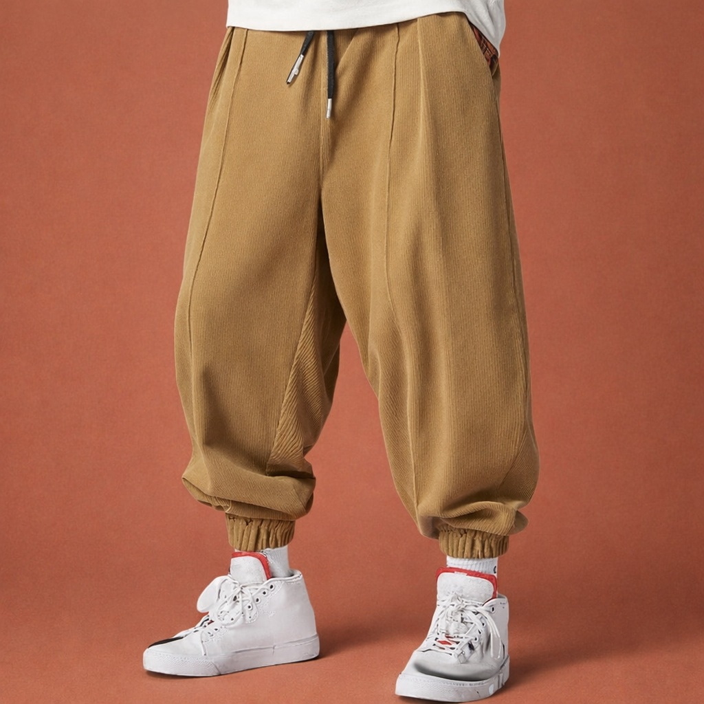Corduroy Jogger Pants with Loose Fit for Men | Bastien