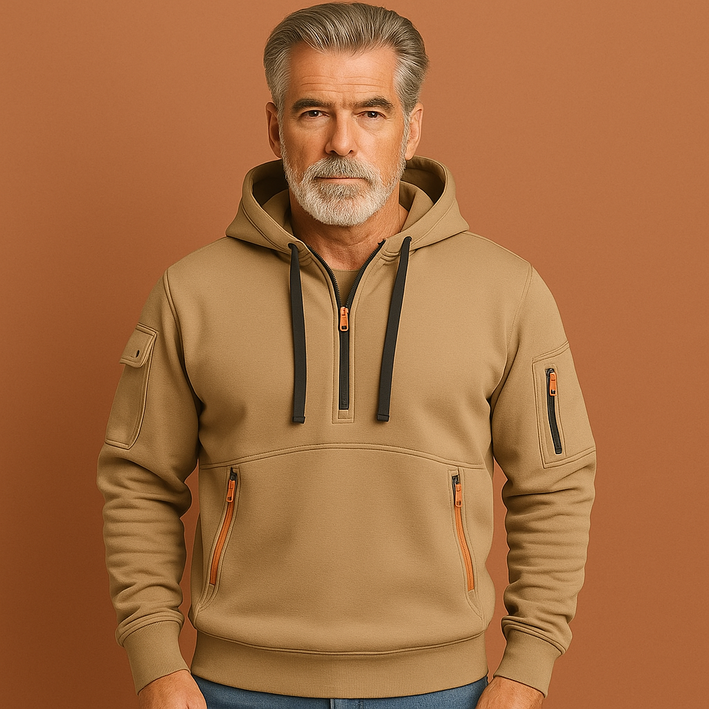Functional hoodie with multiple pockets for men | Damian