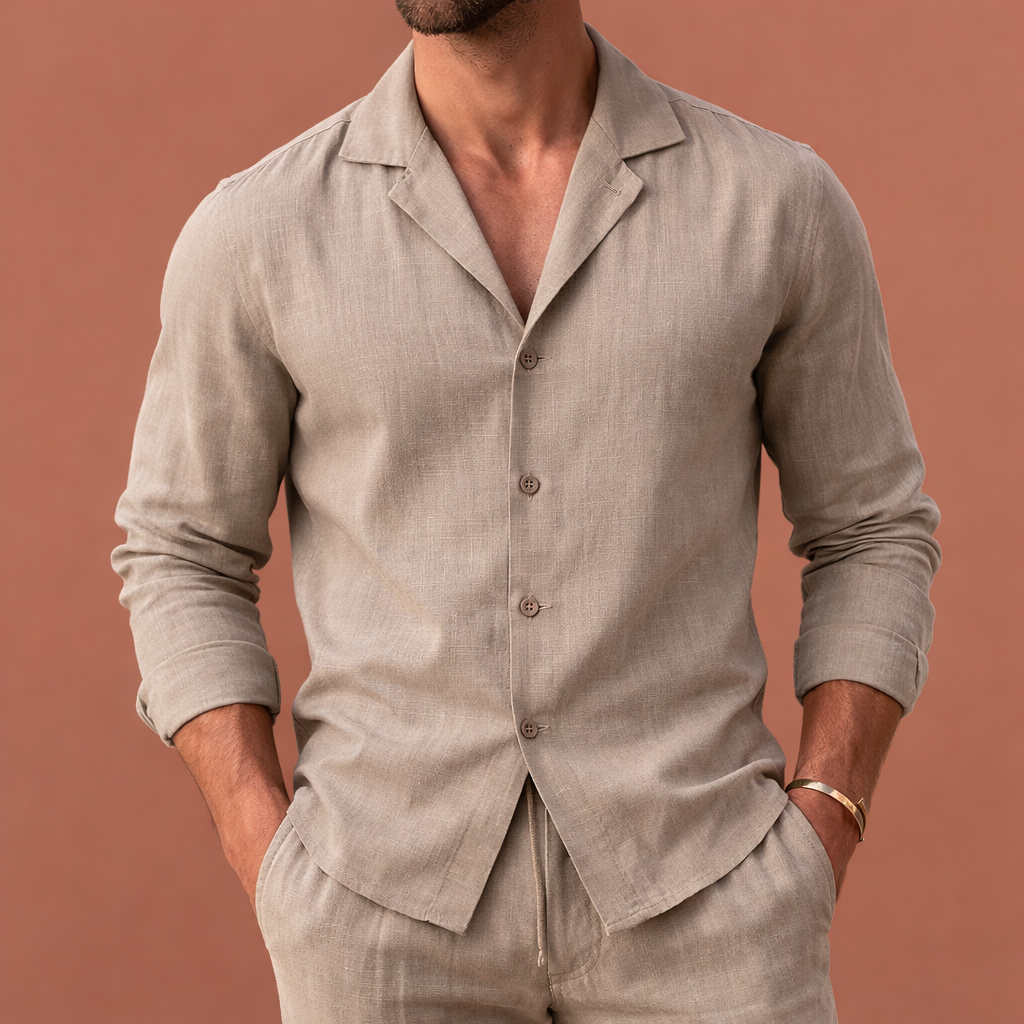 Linen Summer Set with Cuban Collar for Men | Julianus