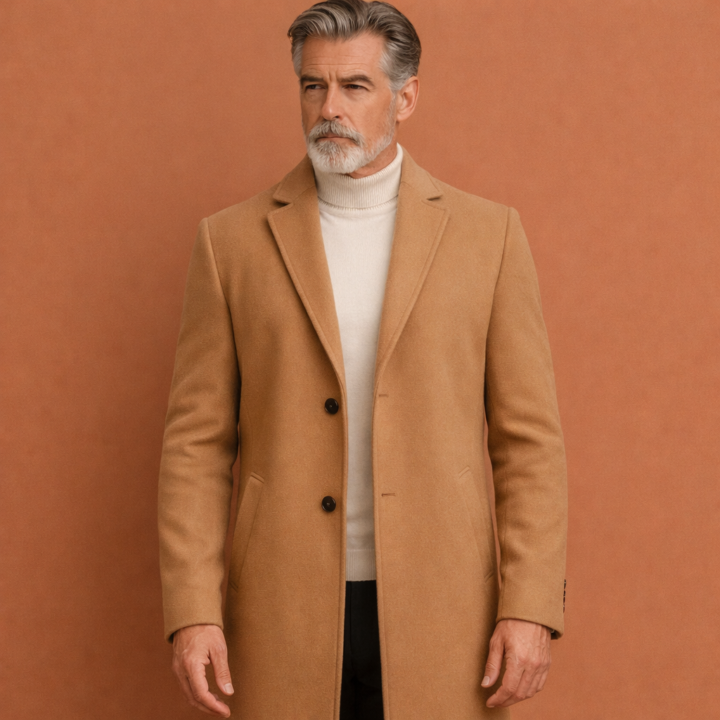 Long Classic Coat for Men with Notched Collar | Frits