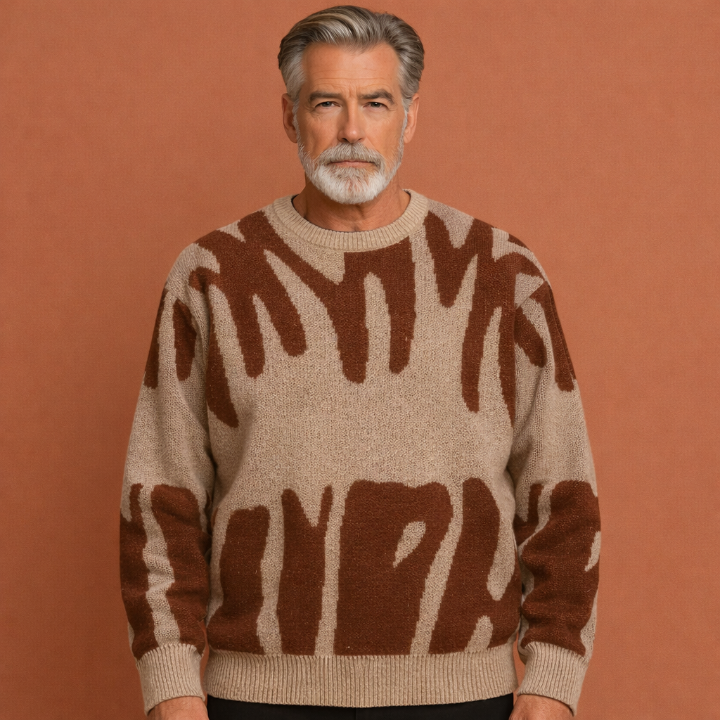 Oversized sweater with a comfortable fit for men | Clay